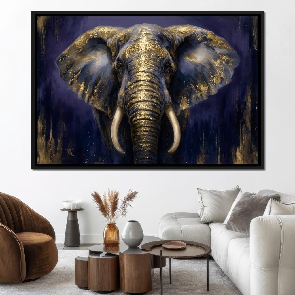 Regal Gold Elephant Majesty Canvas Wall Art
