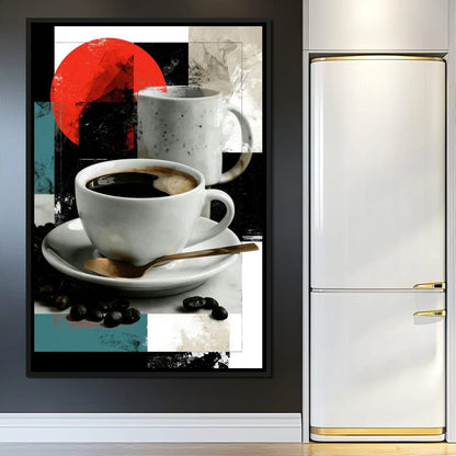 Morning Rituals Within Geometric Forms Canvas Wall Art