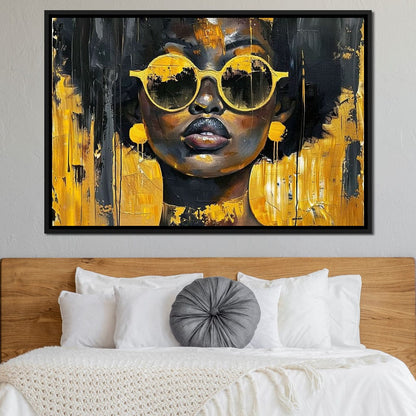 Golden Solitude Statement Canvas Wall Art