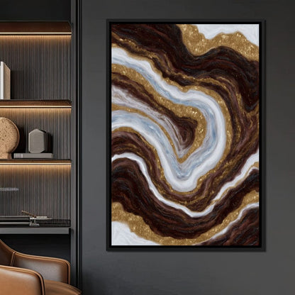 Gilded Marble River Flow Canvas Wall Art