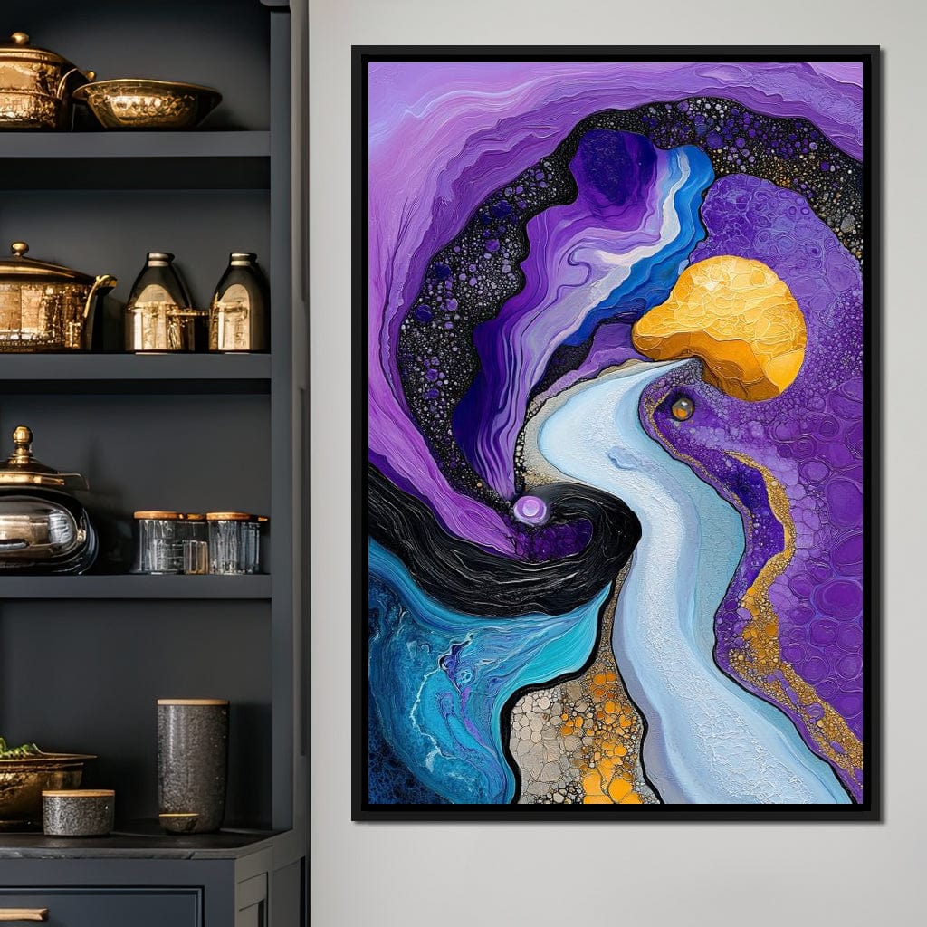 Waves of the Amethyst Sky Canvas Wall Art