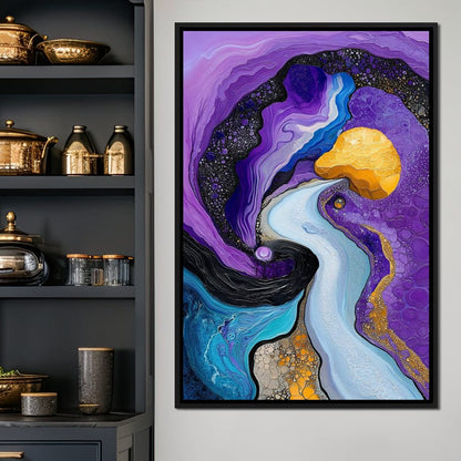 Waves of the Amethyst Sky Canvas Wall Art