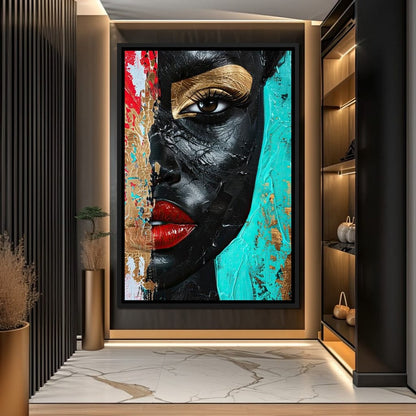 Golden Gaze of Mystery Canvas Wall Art
