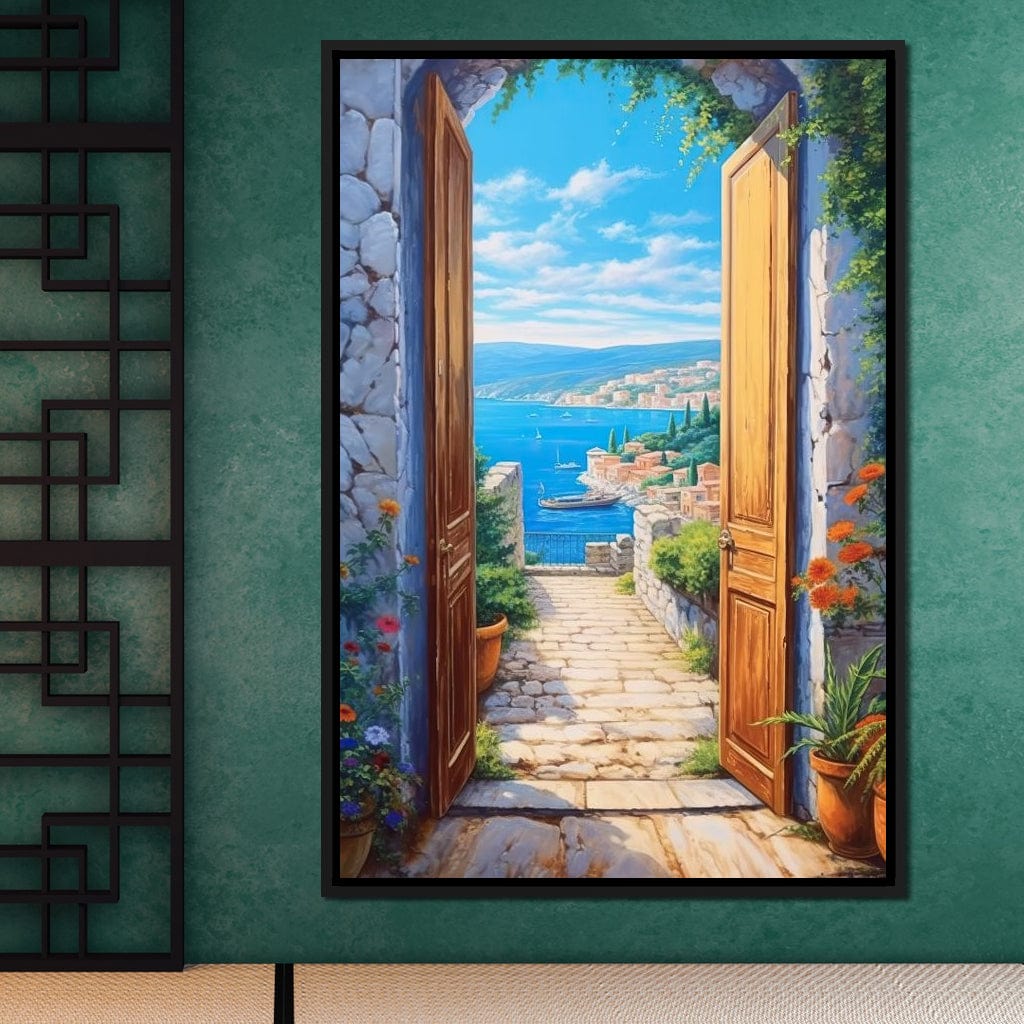 Open Door to the Sea Canvas Wall Art
