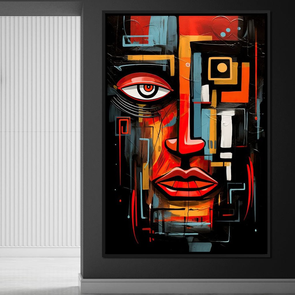 Twilight in Cubist Metropolis Canvas Wall Art