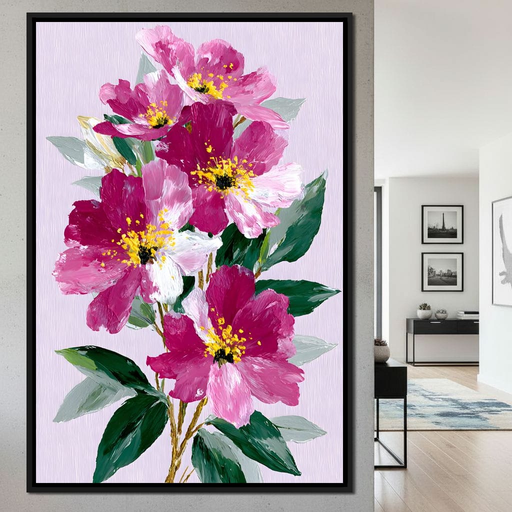 Pink Peony Garden Canvas Wall Art