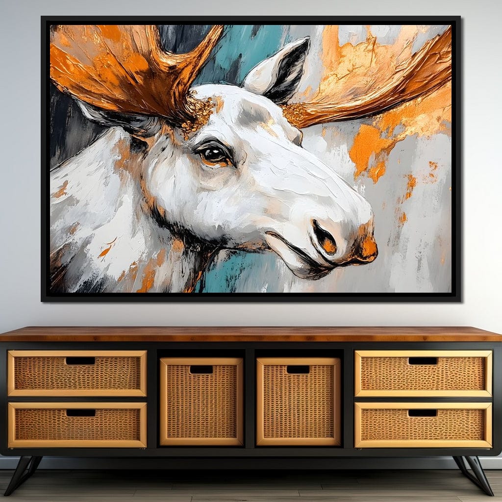 Moose Wilderness Strokes Canvas Wall Art