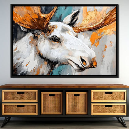 Moose Wilderness Strokes Canvas Wall Art