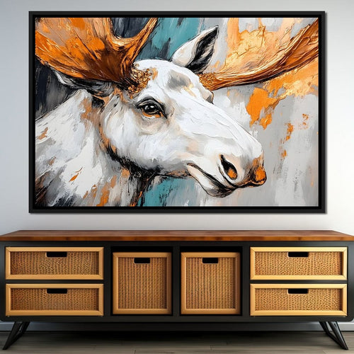 Moose Wilderness Strokes Canvas Wall Art