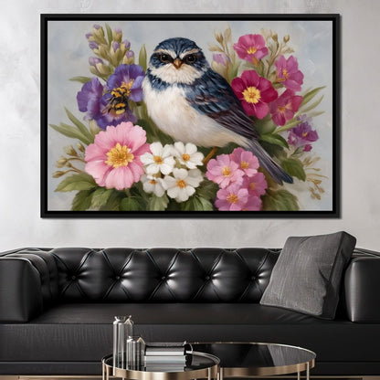 Bluebird Garden Blossom Song Canvas Wall Art