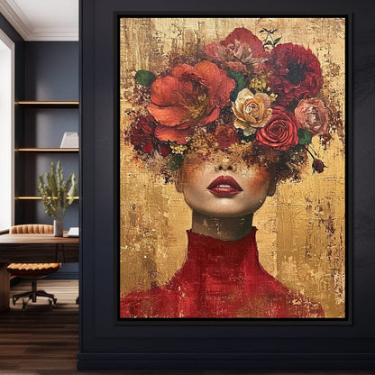 Blossom Crowned Silence Canvas Wall Art