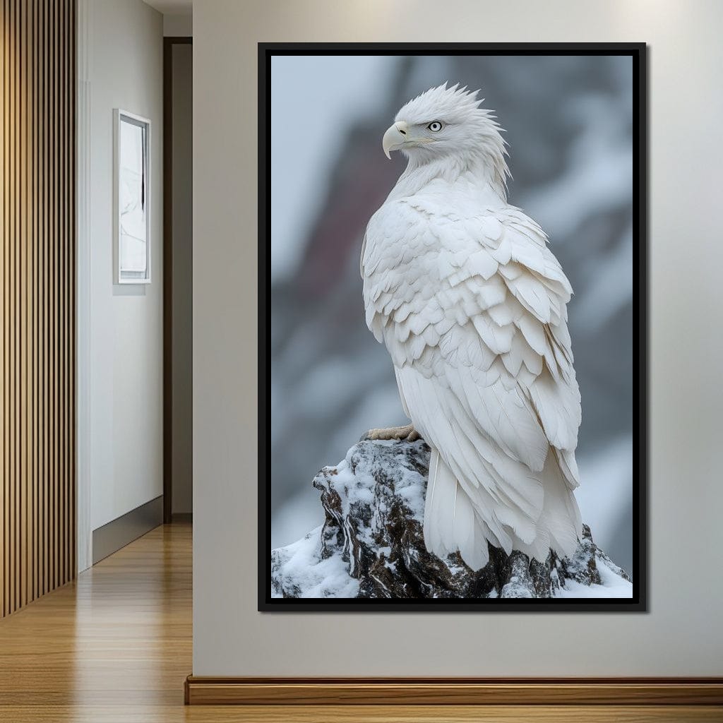 Majestic Winter Hawk Sentinel Canvas Wall Art