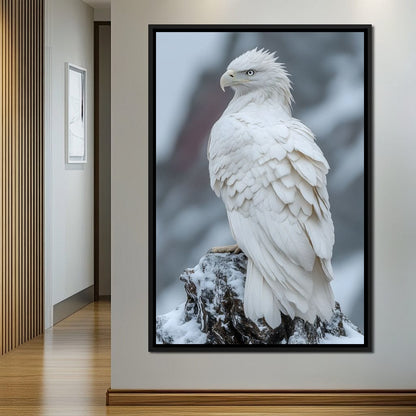 Majestic Winter Hawk Sentinel Canvas Wall Art