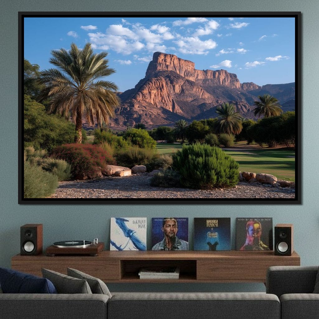 Desert Oasis Mesa Sunrise Canvas Wall Art