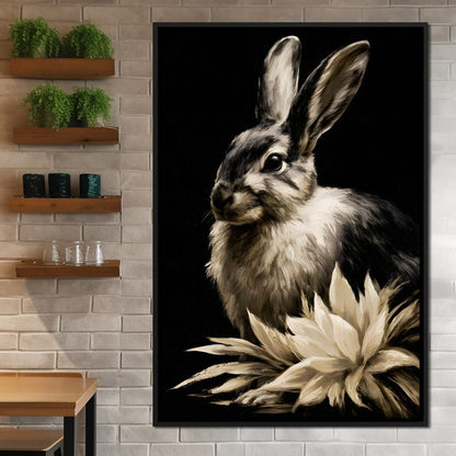 Quiet Contemplation Of The Wild Hare Canvas Wall Art