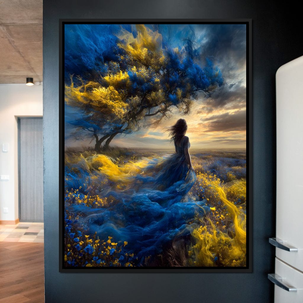 Golden Sapphire Dream Fields Canvas Wall Art