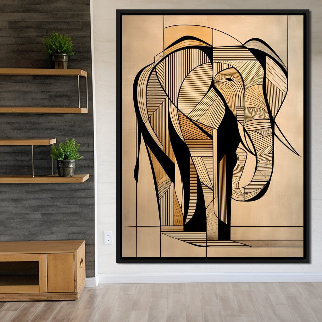 Majestic Geometric Elephant Canvas Wall Art