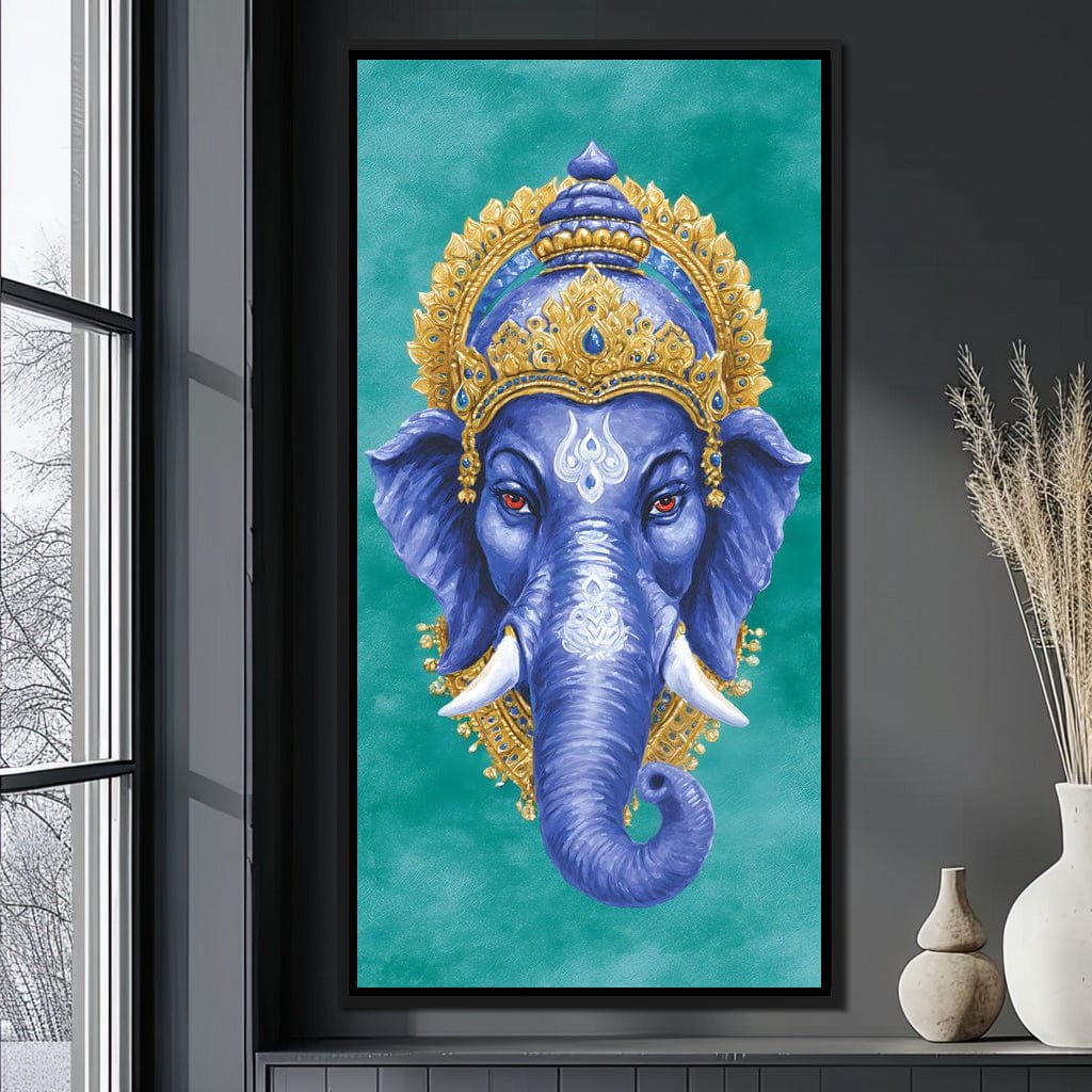 Royal Indigo Elephant Majesty Canvas Wall Art