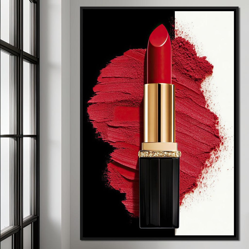 Velvet Lipstick Burst Canvas Wall Art