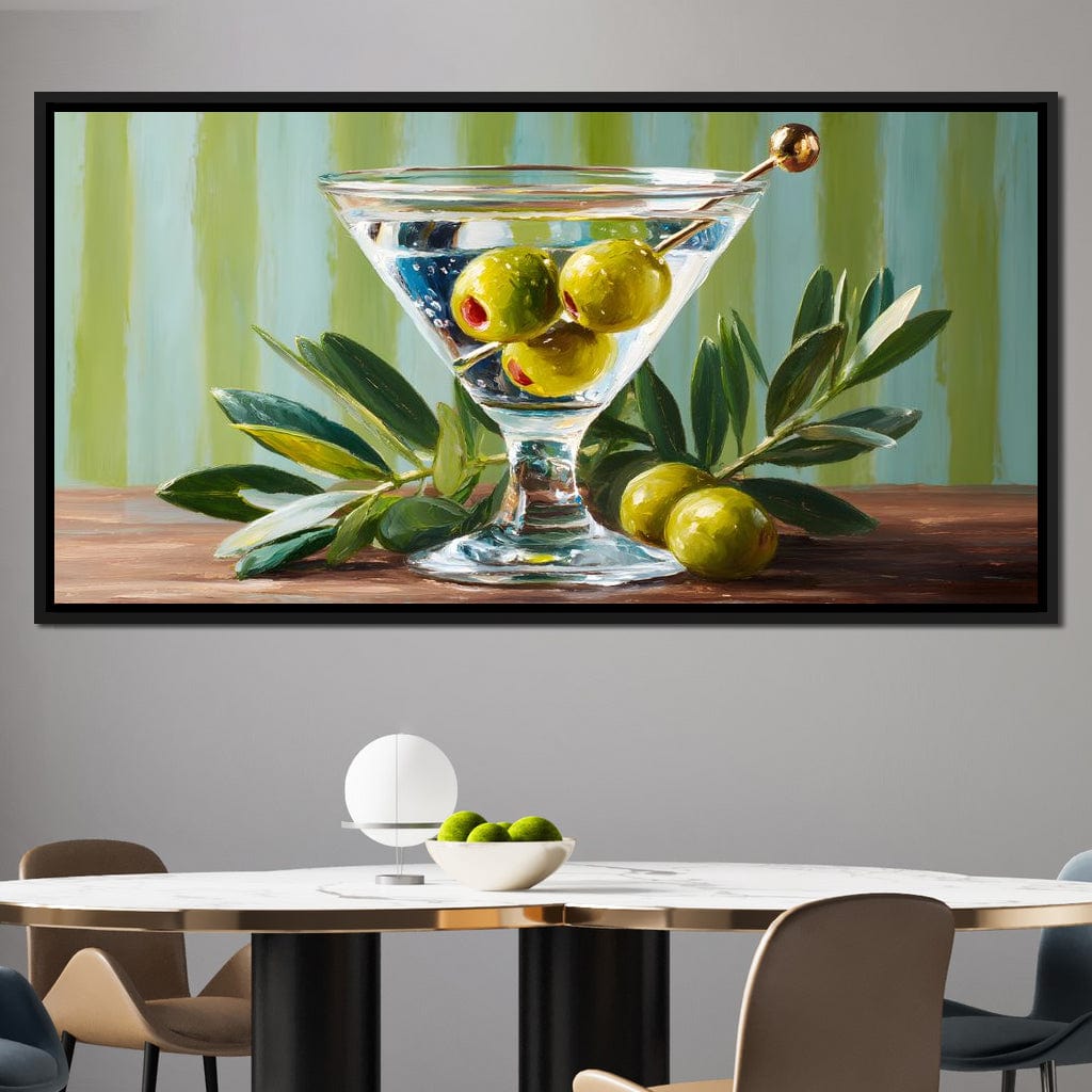 Olive Martini Still Life Delight Canvas Wall Art
