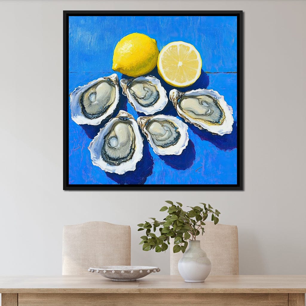 Lemon Kissed Oysters Canvas Wall Art