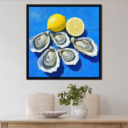Lemon Kissed Oysters Canvas Wall Art
