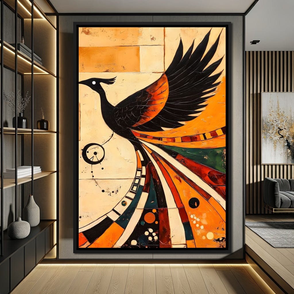 Phoenix in Dawn Flight Canvas Wall Art