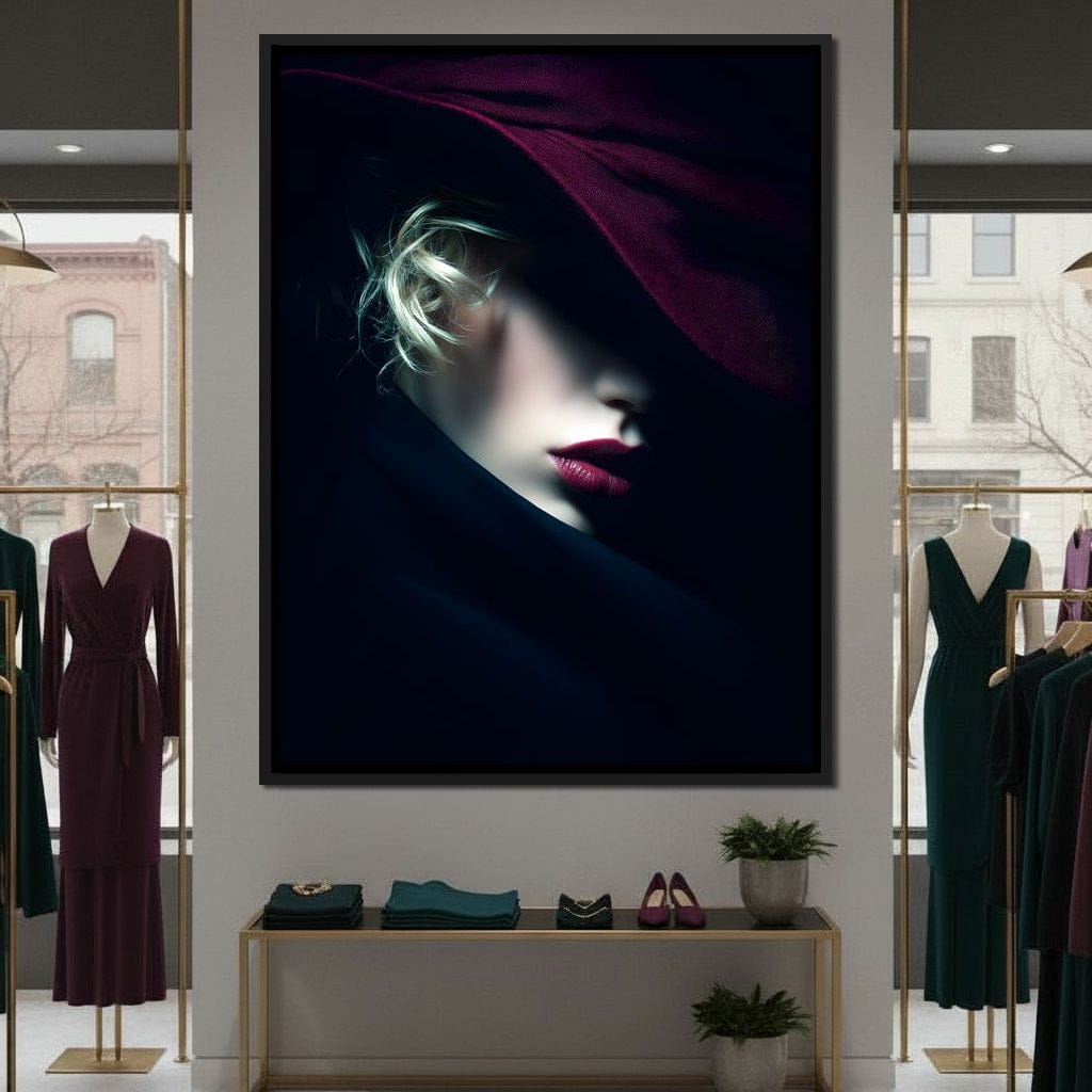 Noir Allure Under Silk Brim Canvas Wall Art