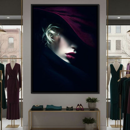 Noir Allure Under Silk Brim Canvas Wall Art