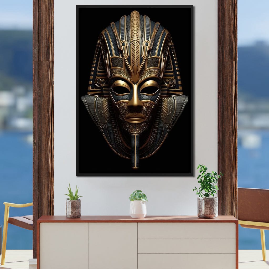 Regal Mask of the Golden Ruler Canvas Wall Art