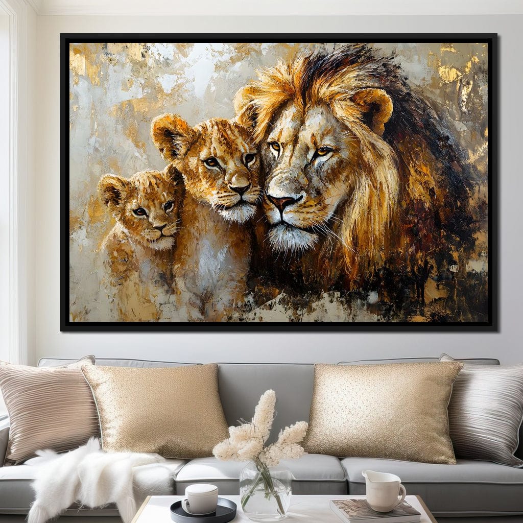 Majestic Bond of the Wild Lions Canvas Wall Art