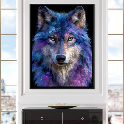 Galactic Wolf Night Watcher Canvas Wall Art