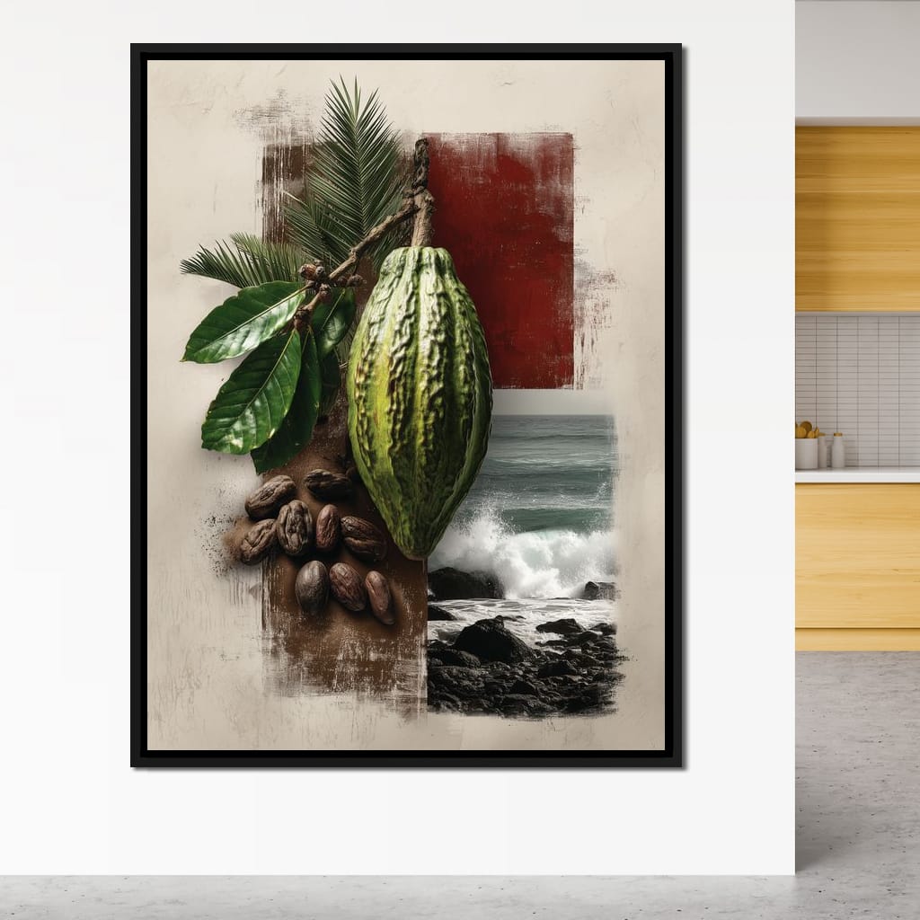 Cacao Pod Coastal Life Canvas Wall Art