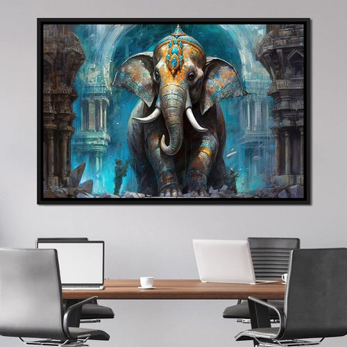 Hindu Temple Guardian Canvas Wall Art