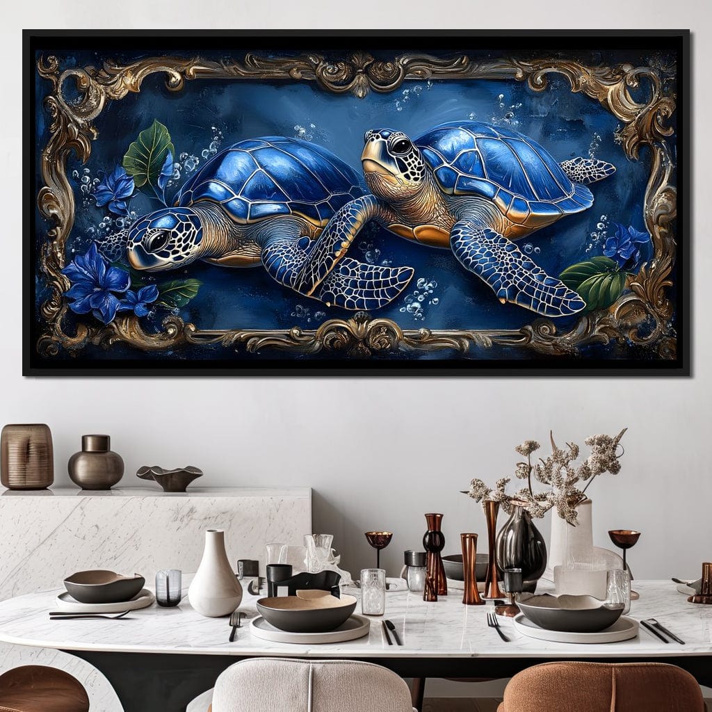Oceanic Serenity Turtles Canvas Wall Art