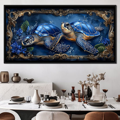 Oceanic Serenity Turtles Canvas Wall Art
