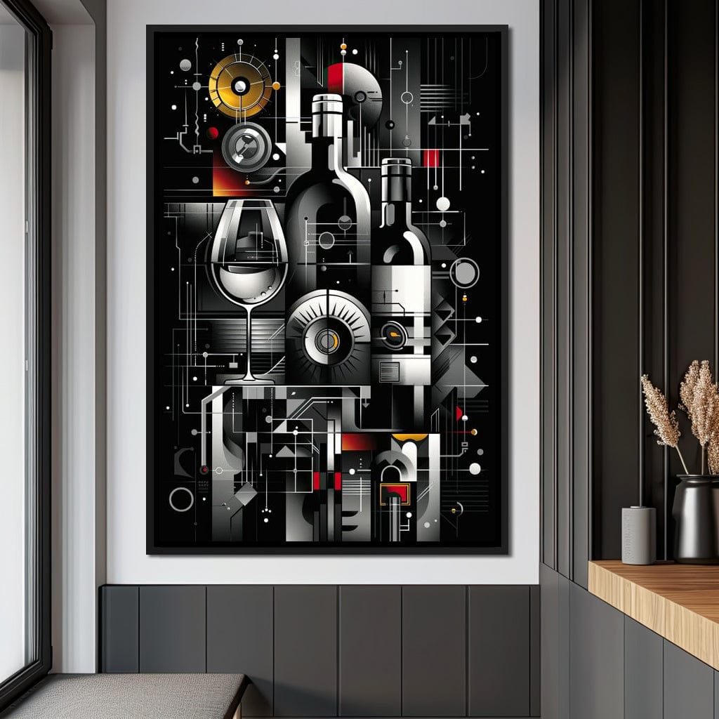 Mechanical Wine Mosaic Canvas Wall Art