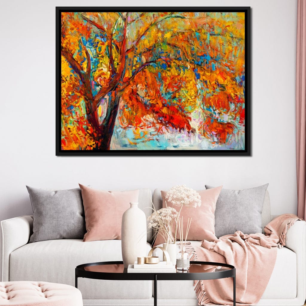 Red & Yellow Autumn Tree Canvas Wall Art