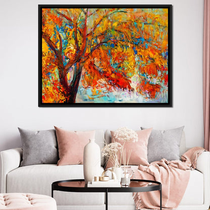 Red & Yellow Autumn Tree Canvas Wall Art