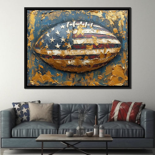 Patriotic Football Canvas Wall Art