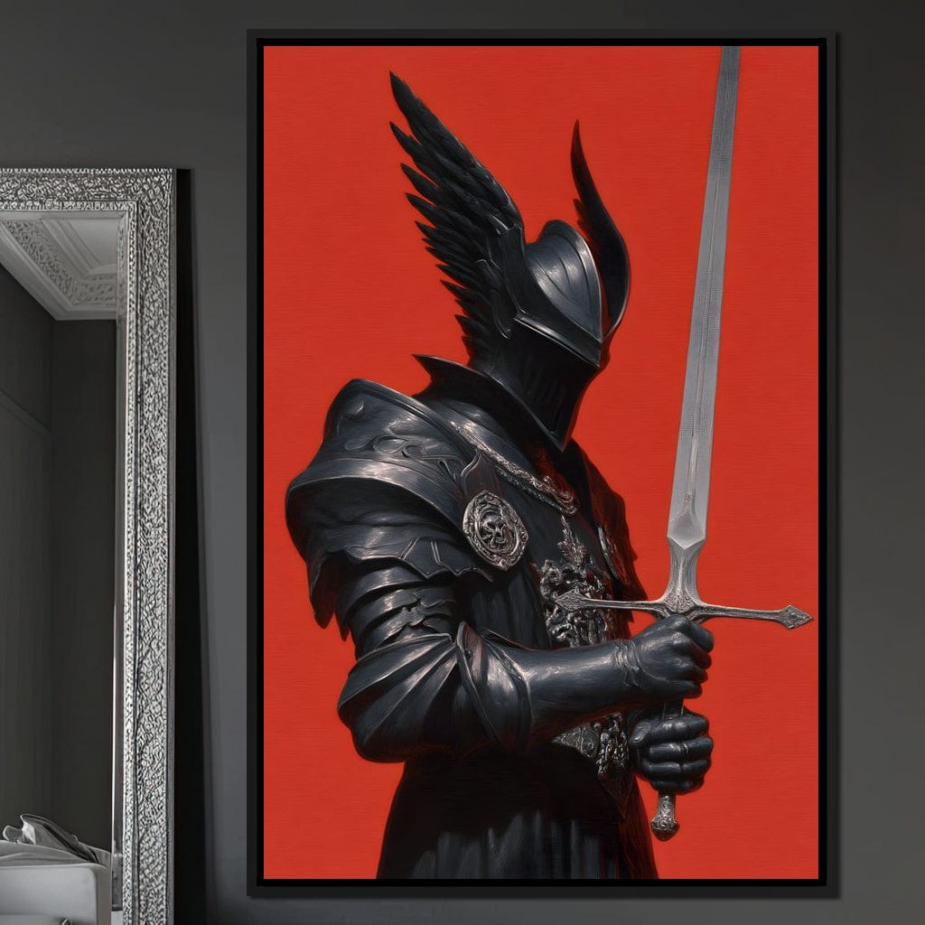 Midnight Vanguard Knight Oath Canvas Wall Art