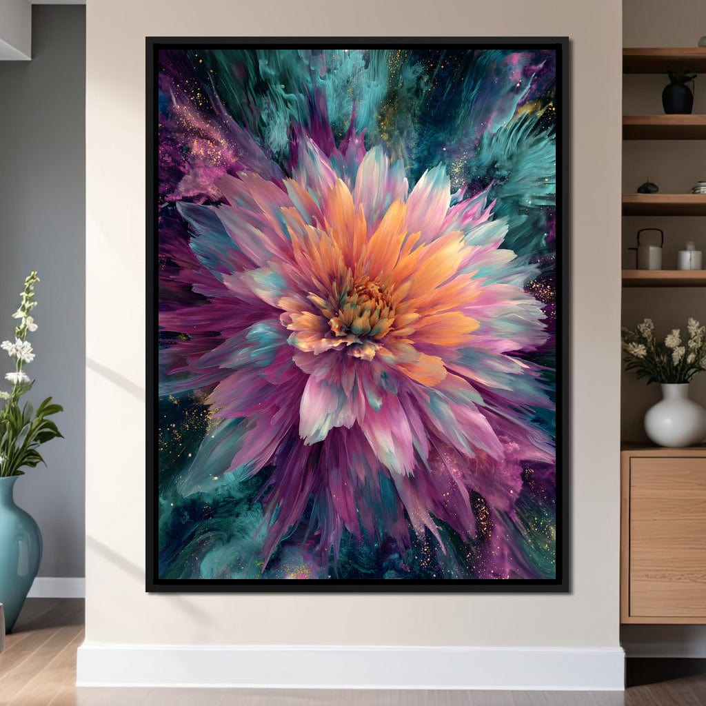Galactic Petal Burst Canvas Wall Art