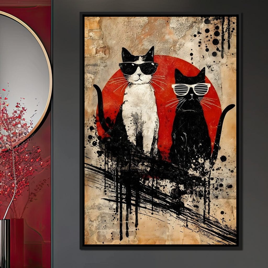 Streetwise Cats With Shades Canvas Wall Art