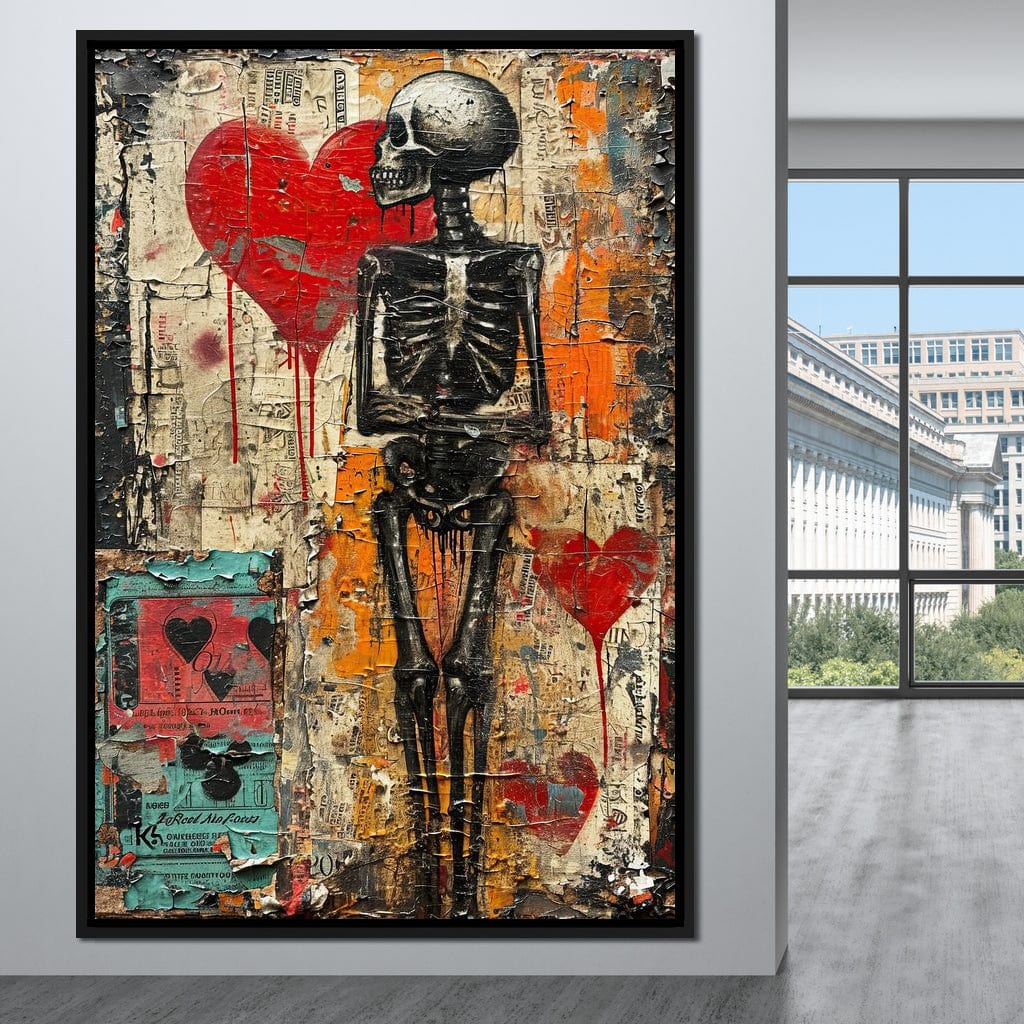 Romantic Skeleton 1 Canvas Wall Art