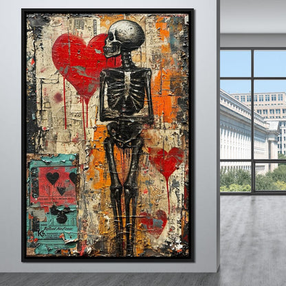 Romantic Skeleton 1 Canvas Wall Art