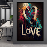 Message of Love Graffiti Canvas Wall Art