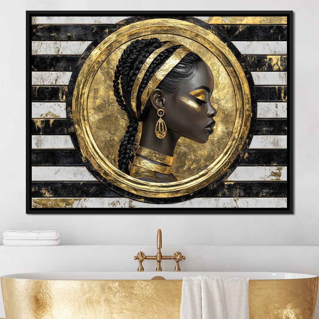 Golden Regal Afro Majesty Canvas Wall Art