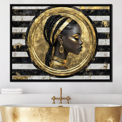 Golden Regal Afro Majesty Canvas Wall Art