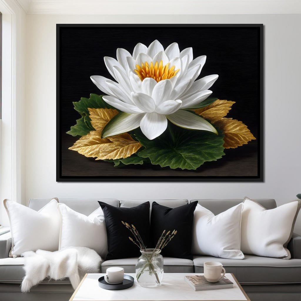 Radiant Lotus Elegance Canvas Wall Art