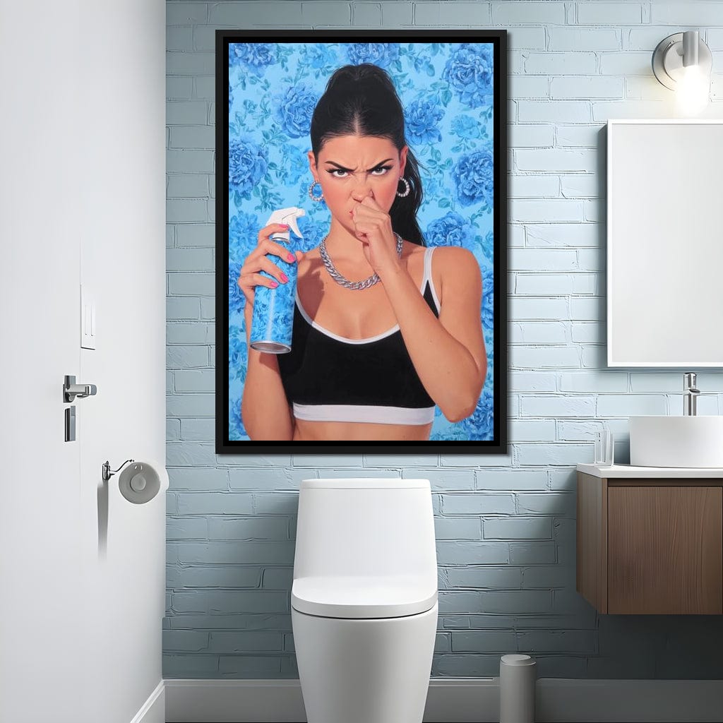 Bathroom Spray Attitude Canvas Wall Art